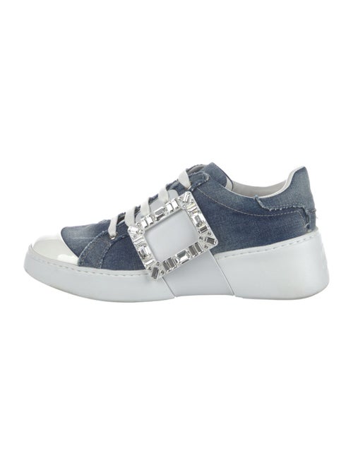 Roger Vivier Denim Colorblock Pattern Sneakers