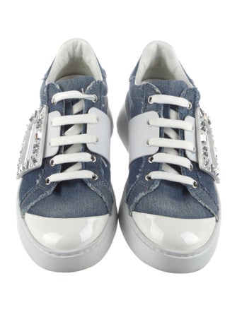 Roger Vivier Denim Colorblock Pattern Sneakers