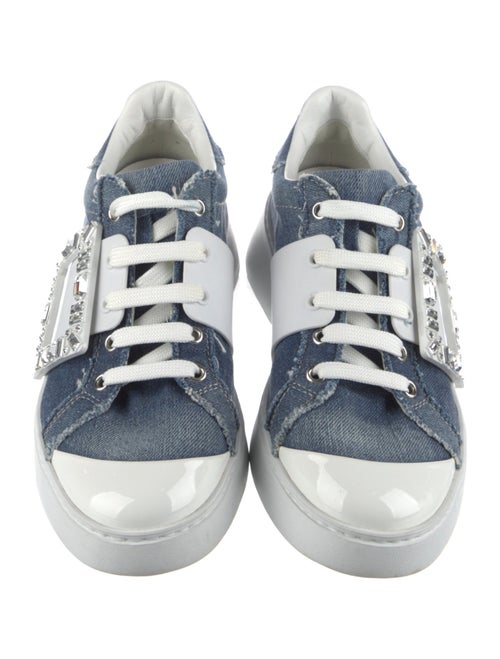 Roger Vivier Denim Colorblock Pattern Sneakers