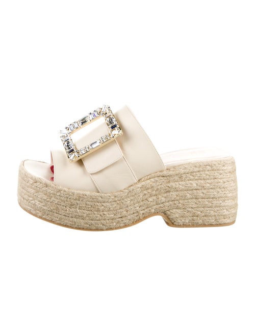 Roger Vivier Canvas Crystal Embellishments Espadrilles