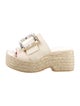 Roger Vivier Canvas Crystal Embellishments Espadrilles