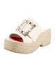 Roger Vivier Canvas Crystal Embellishments Espadrilles