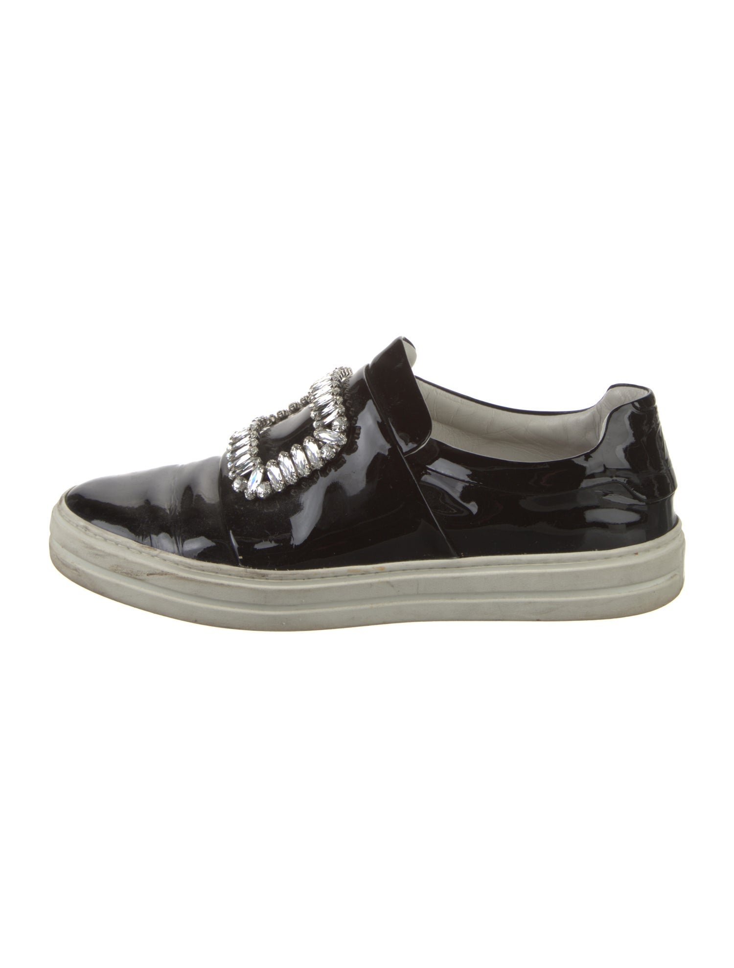 Roger Vivier Patent Leather Colorblock Pattern Sneakers