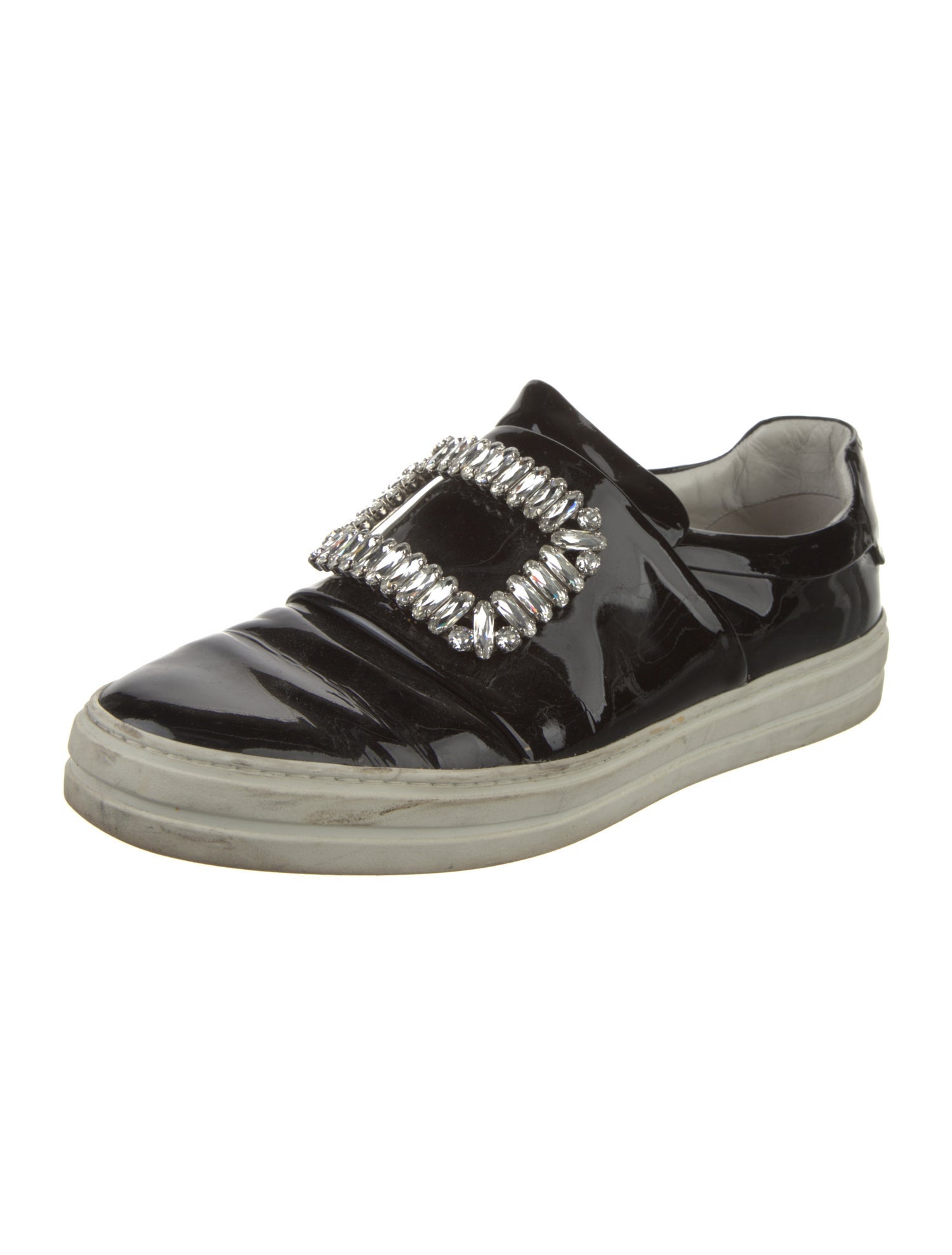 Roger Vivier Patent Leather Colorblock Pattern Sneakers
