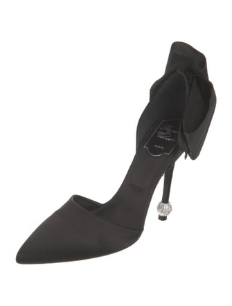 Roger Vivier Satin Bow Accents D'Orsay Pumps