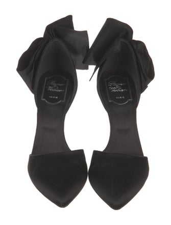 Roger Vivier Satin Bow Accents D'Orsay Pumps