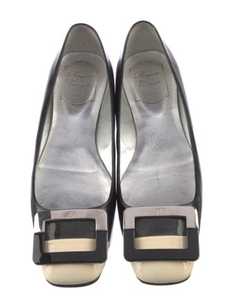 Roger Vivier Patent Leather Colorblock Pattern Flats