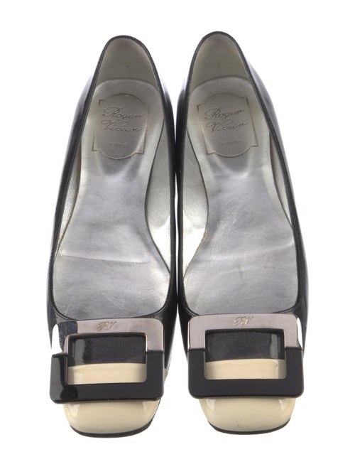 Roger Vivier Patent Leather Colorblock Pattern Flats
