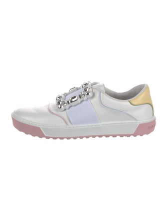 Roger Vivier Leather Colorblock Pattern Sneakers
