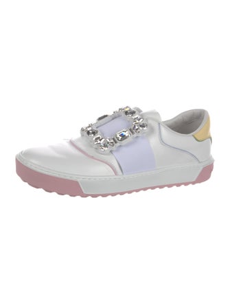 Roger Vivier Leather Colorblock Pattern Sneakers