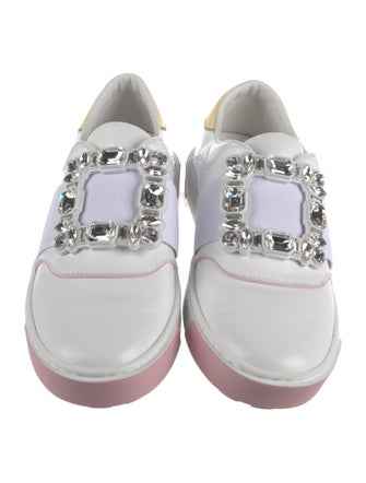 Roger Vivier Leather Colorblock Pattern Sneakers