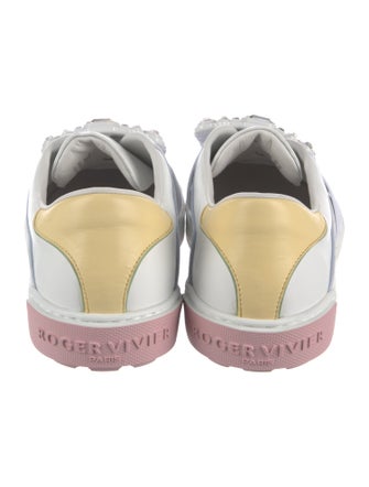 Roger Vivier Leather Colorblock Pattern Sneakers