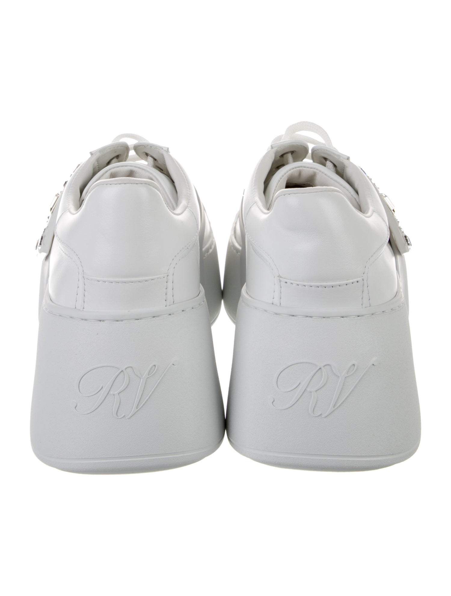 Roger Vivier Leather Crystal Embellishments Sneakers w/ Tags