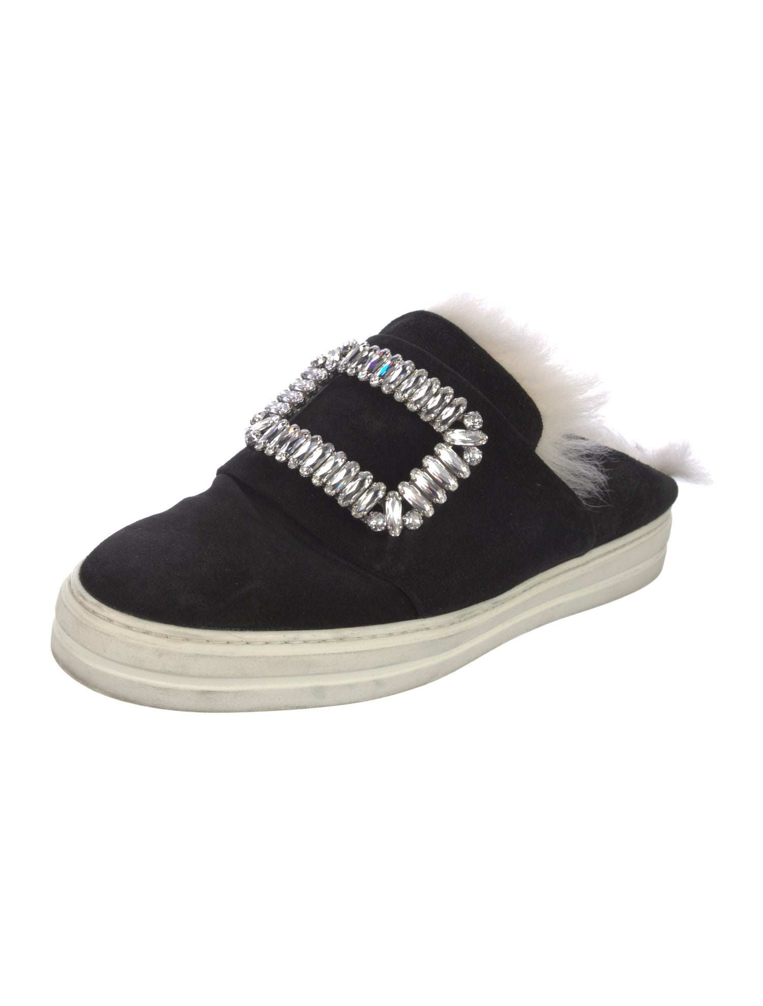 Roger Vivier Suede Crystal Embellishments Sneakers