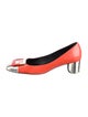 Roger Vivier Leather Colorblock Pattern Pumps