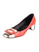 Roger Vivier Leather Colorblock Pattern Pumps
