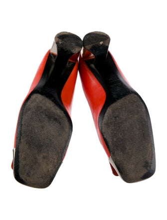 Roger Vivier Leather Colorblock Pattern Pumps