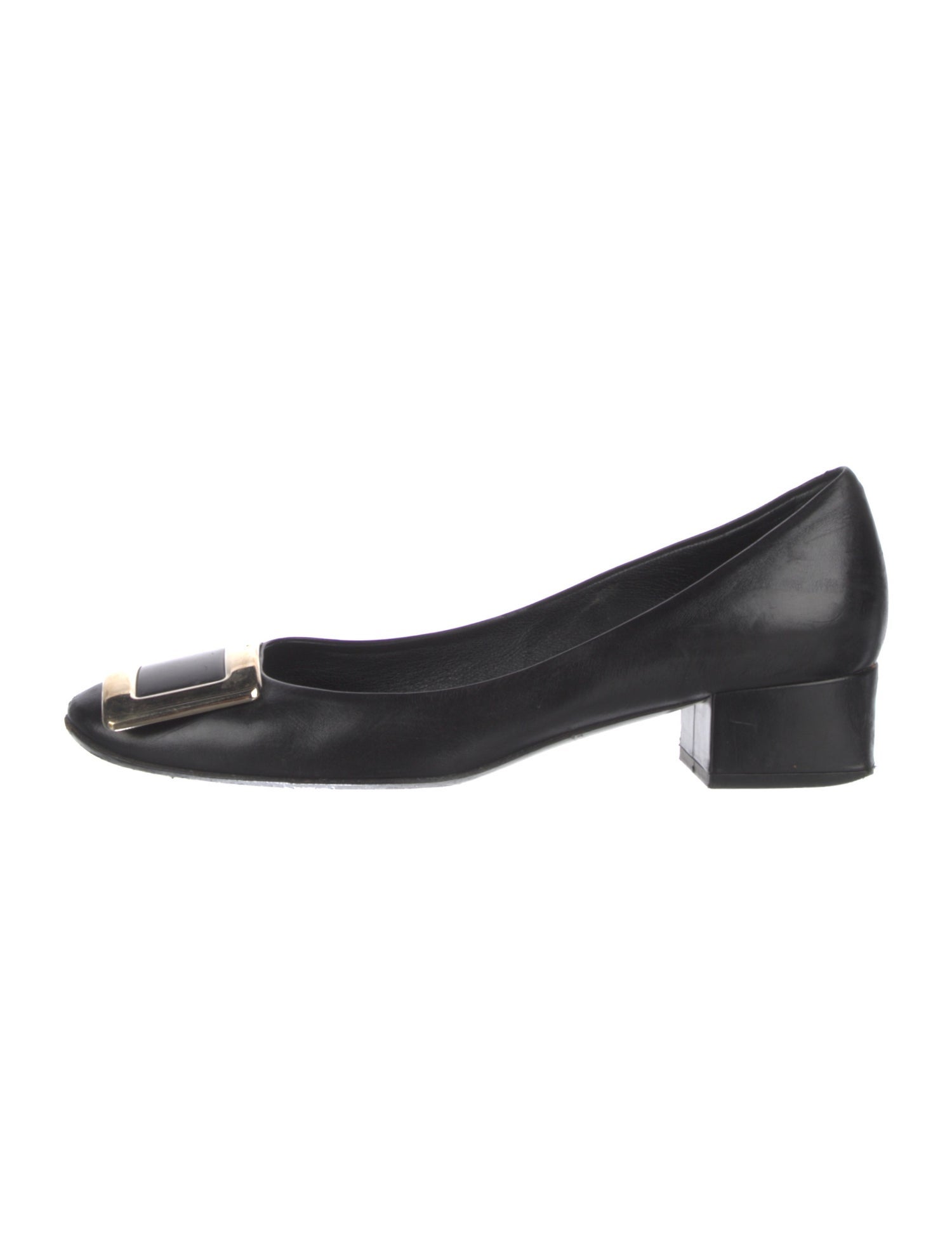 Roger Vivier Signature Logo Leather Pumps