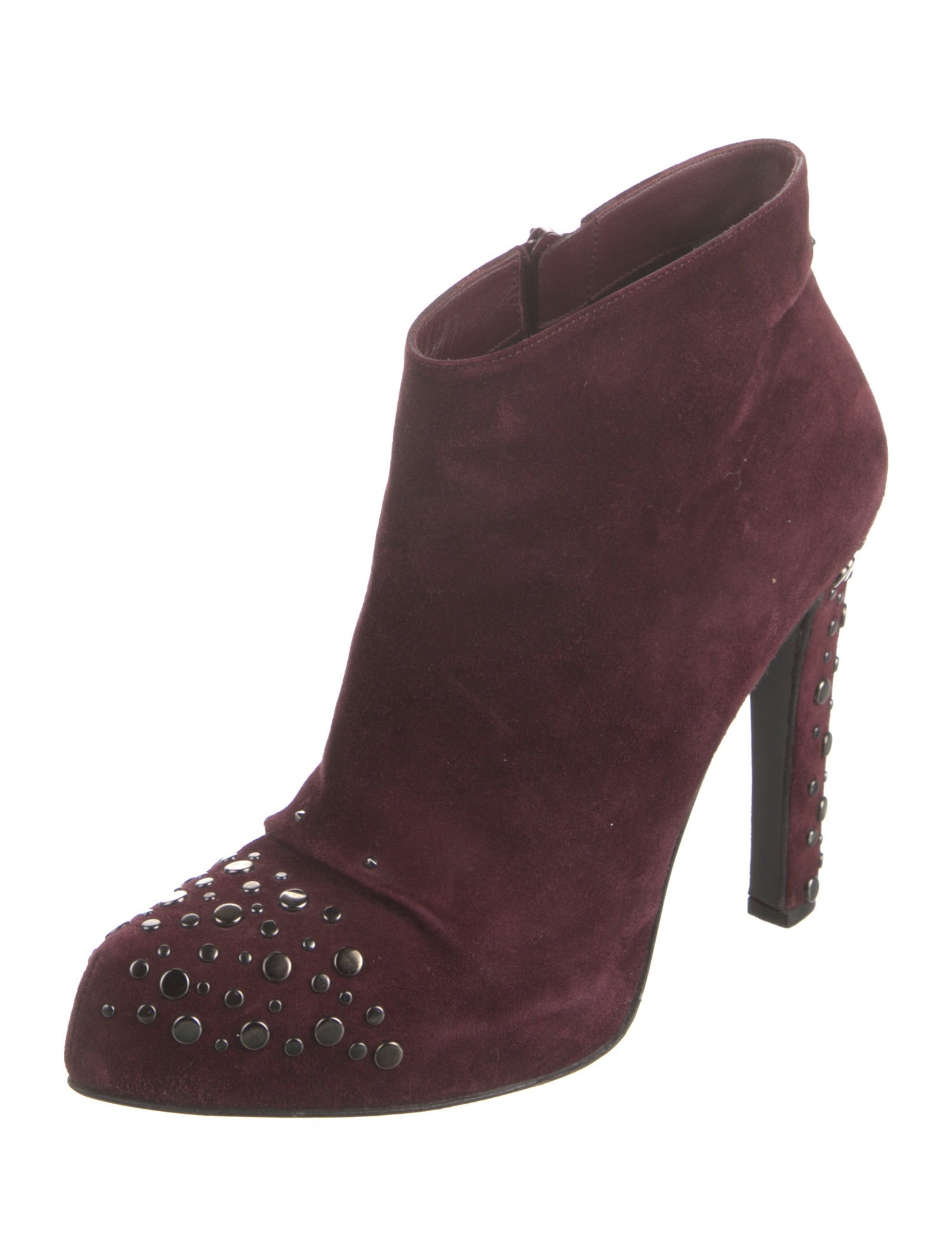 Roger Vivier Suede Studded Accents Boots