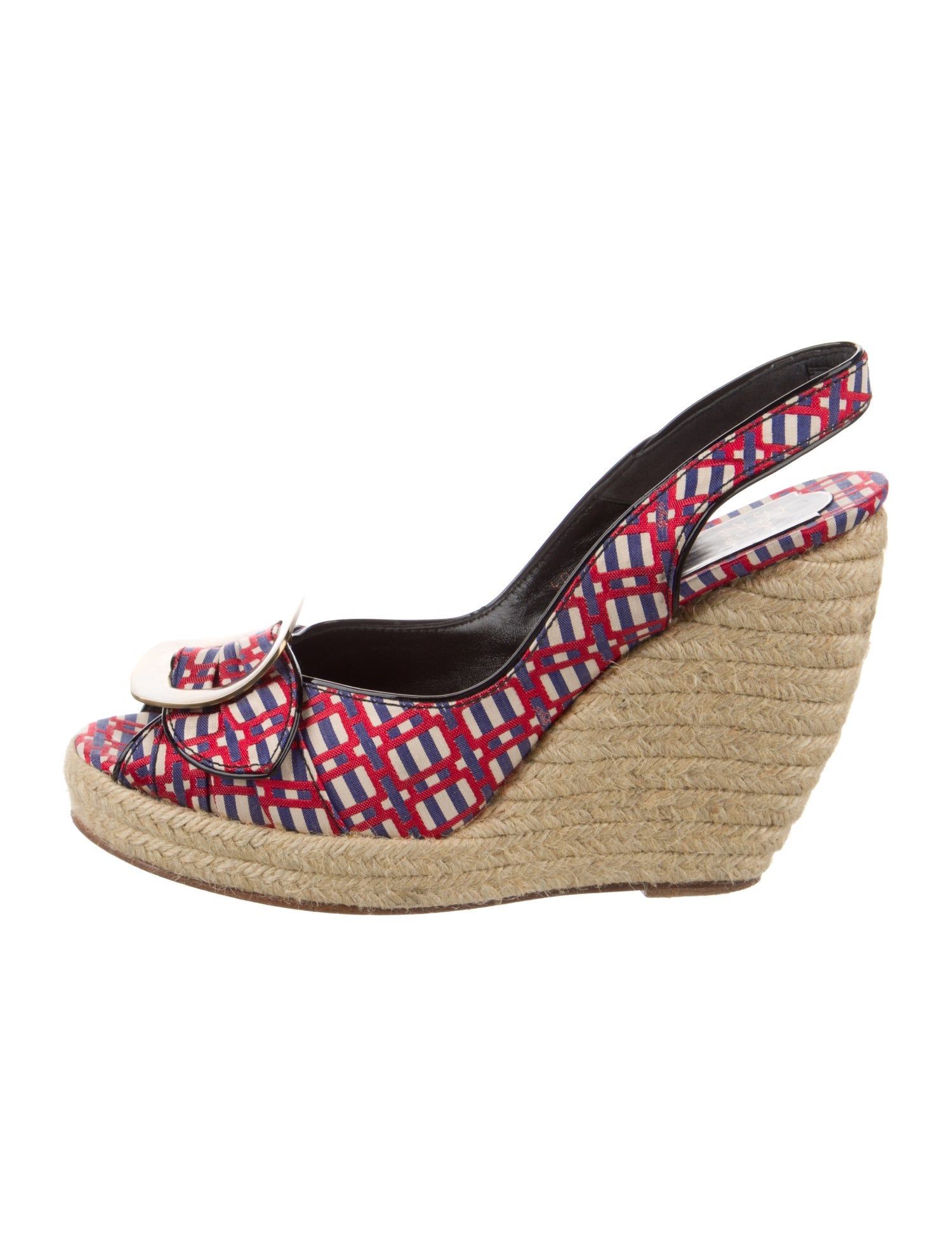 Roger Vivier Satin Printed Espadrilles