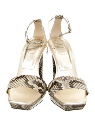 Roger Vivier Python Animal Print Sandals