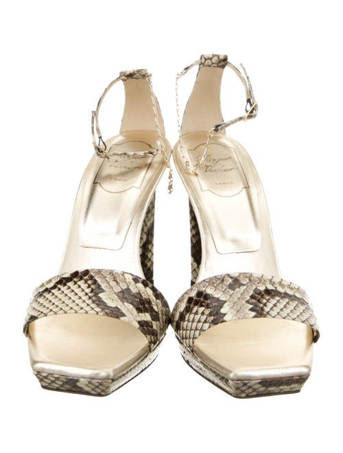 Roger Vivier Python Animal Print Sandals