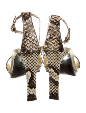 Roger Vivier Python Animal Print Sandals