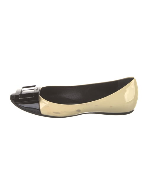 Roger Vivier Patent Leather Colorblock Pattern Ballet Flats