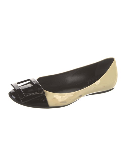 Roger Vivier Patent Leather Colorblock Pattern Ballet Flats