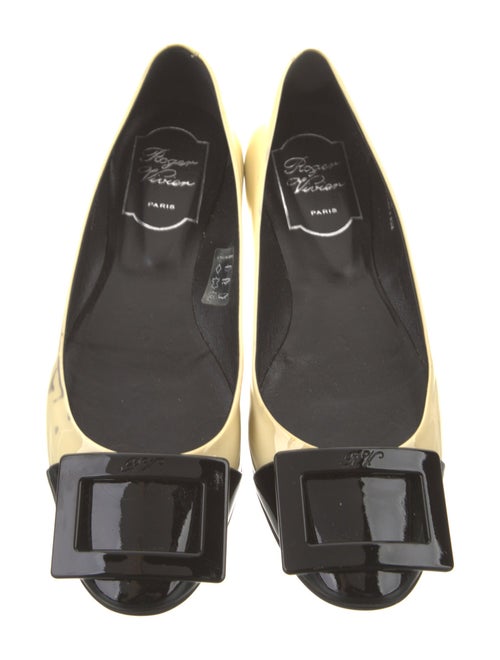 Roger Vivier Patent Leather Colorblock Pattern Ballet Flats