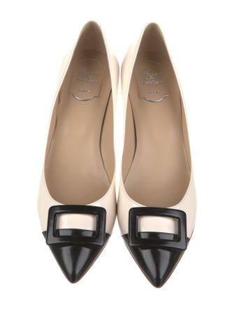 Roger Vivier Leather Colorblock Pattern Pumps