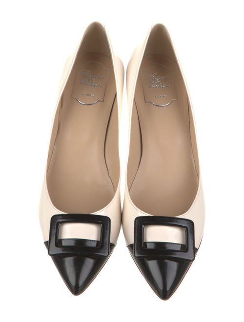 Roger Vivier Leather Colorblock Pattern Pumps