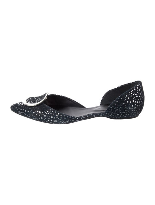 Roger Vivier Suede Polka Dot Print D'Orsay Flats