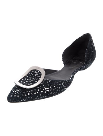 Roger Vivier Suede Polka Dot Print D'Orsay Flats