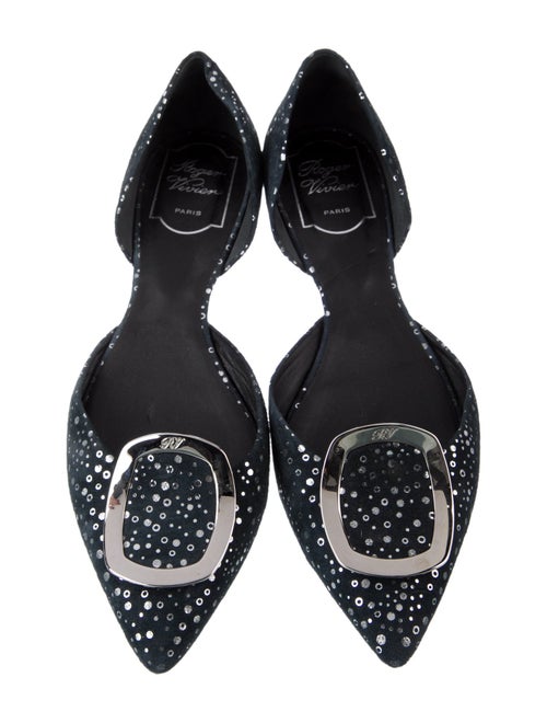 Roger Vivier Suede Polka Dot Print D'Orsay Flats