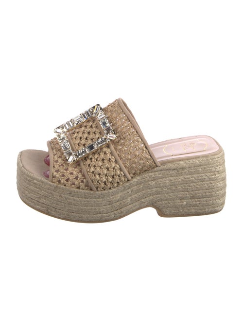 Roger Vivier Straw Mesh Accents Espadrilles