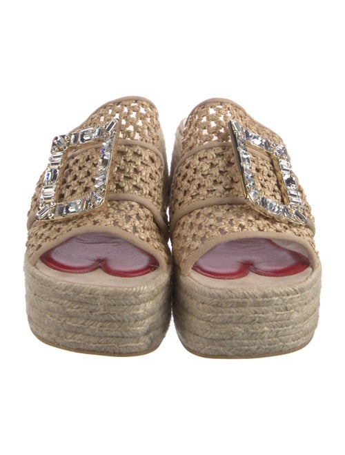 Roger Vivier Straw Mesh Accents Espadrilles