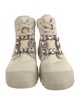 Roger Vivier Canvas Crystal Embellishments Combat Boots