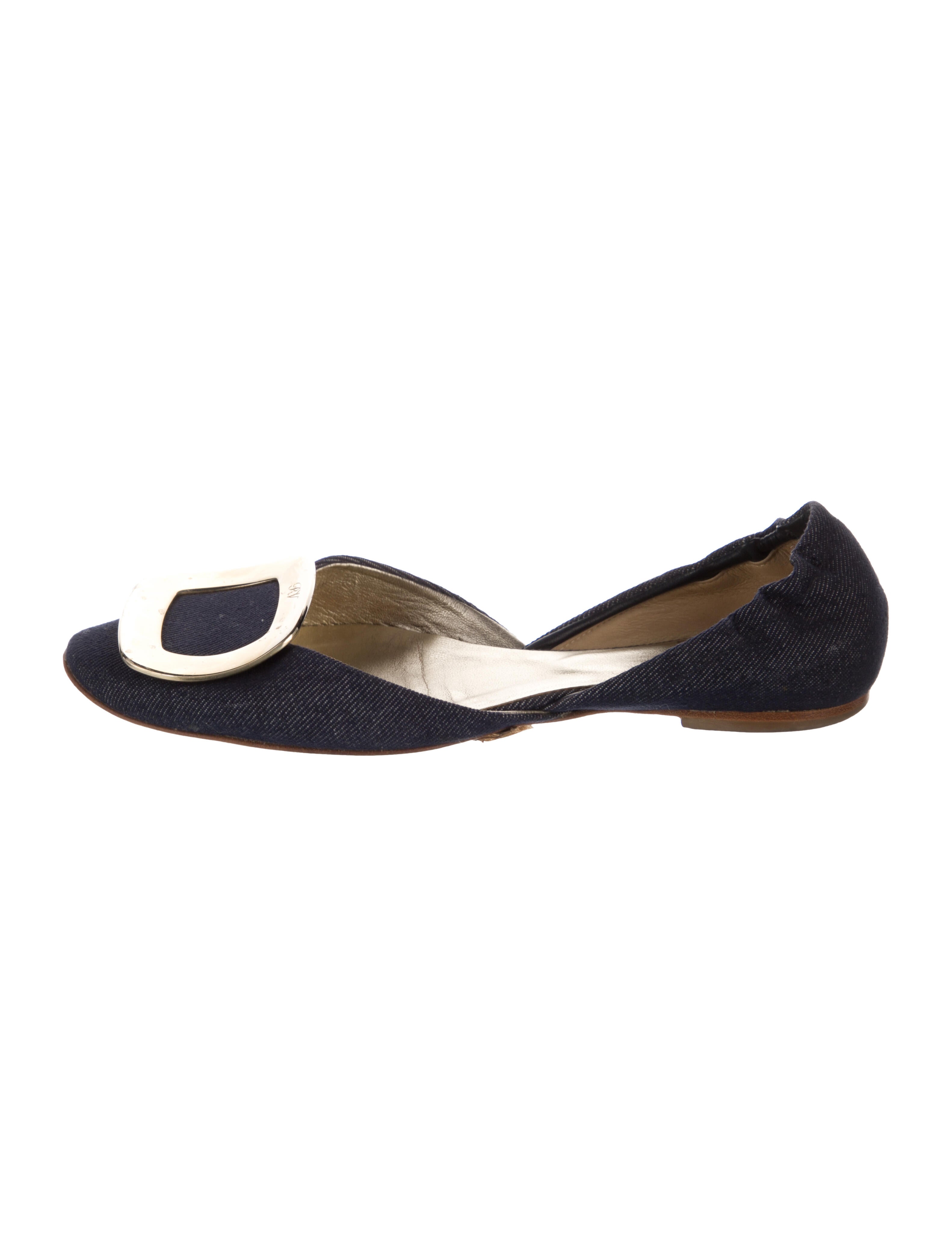 Roger Vivier Denim D'Orsay Flats