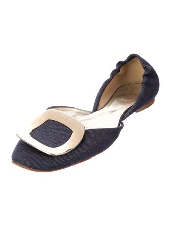 Roger Vivier Denim D'Orsay Flats
