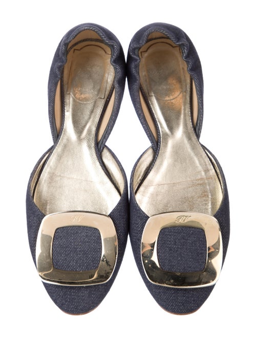Roger Vivier Denim D'Orsay Flats