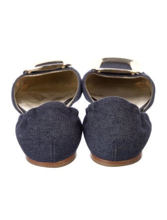 Roger Vivier Denim D'Orsay Flats