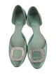 Roger Vivier Satin Crystal Embellishments D'Orsay Flats