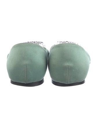 Roger Vivier Satin Crystal Embellishments D'Orsay Flats