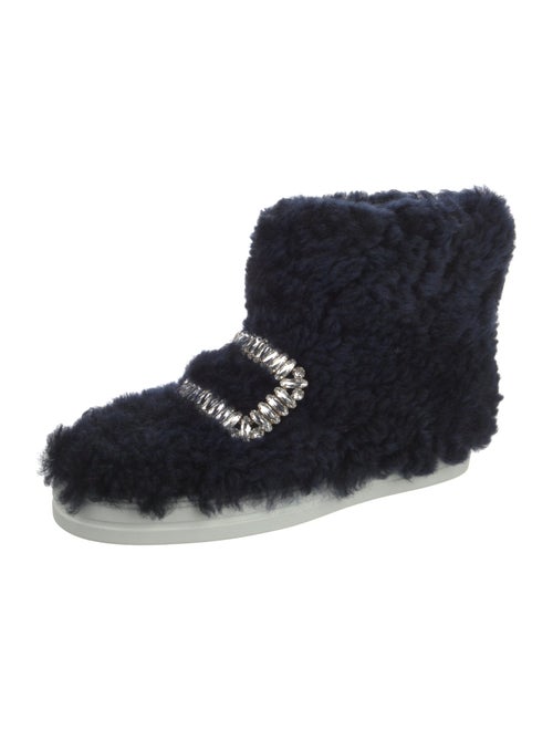 Roger Vivier Shearling Crystal Embellishments Snow Boots
