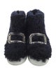 Roger Vivier Shearling Crystal Embellishments Snow Boots