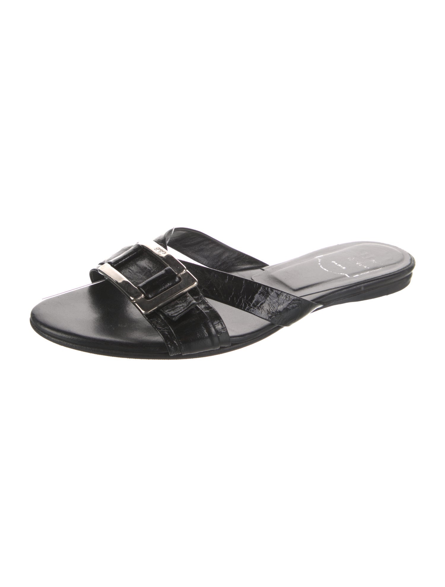 Roger Vivier Patent Leather Slides