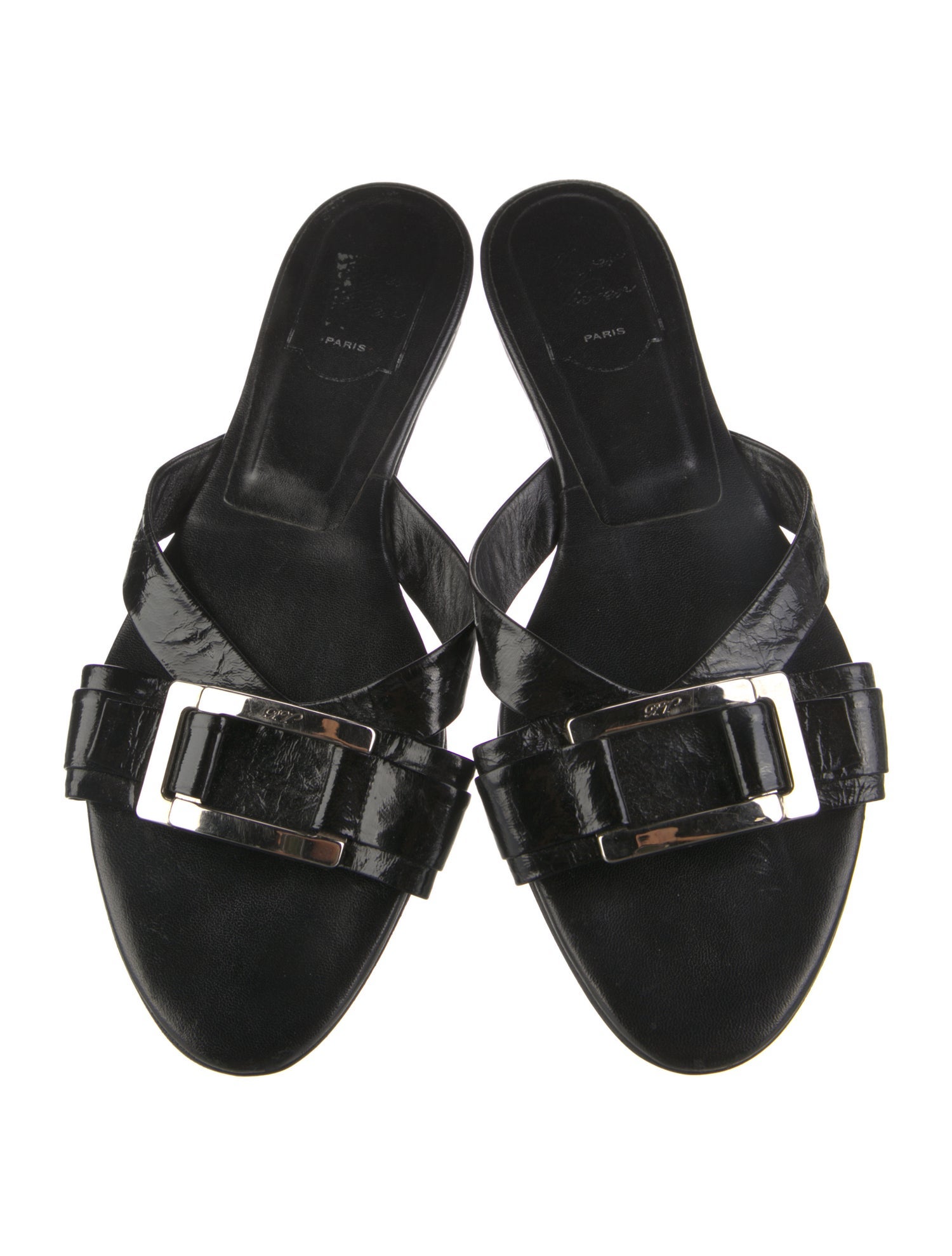 Roger Vivier Patent Leather Slides