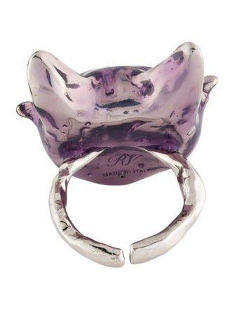 Roger Vivier Enamel Crazy Cat Cocktail Ring