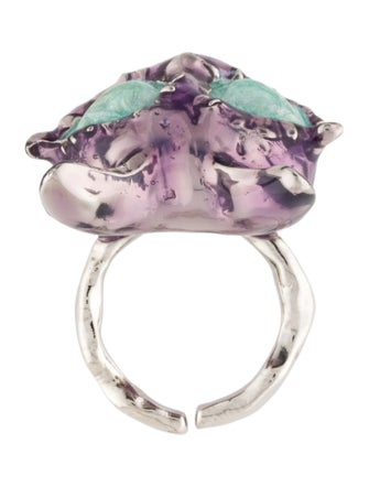 Roger Vivier Enamel Crazy Cat Cocktail Ring